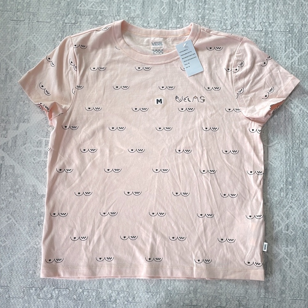 COPY - NWT CoppaFeel! x Vans Breast Cancer Awareness nipple shirt, size M